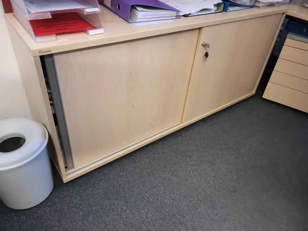 Büroschrank Birkenoptik, 160x72