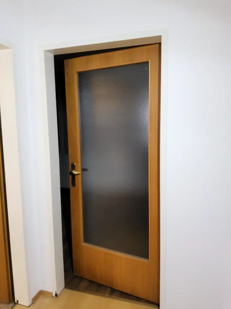 Innentür Holz 90x200, links mit Glaseinsatz