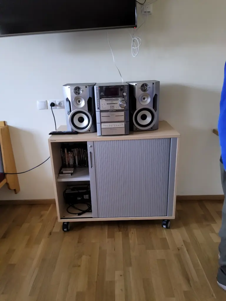 Büroschrank rollbar Birkenoptik