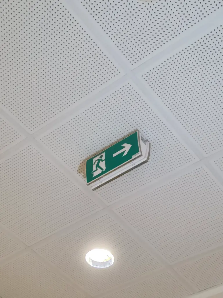 Notausgangsleuchte Deckenmontage bauchig, tlw. ohne Folie