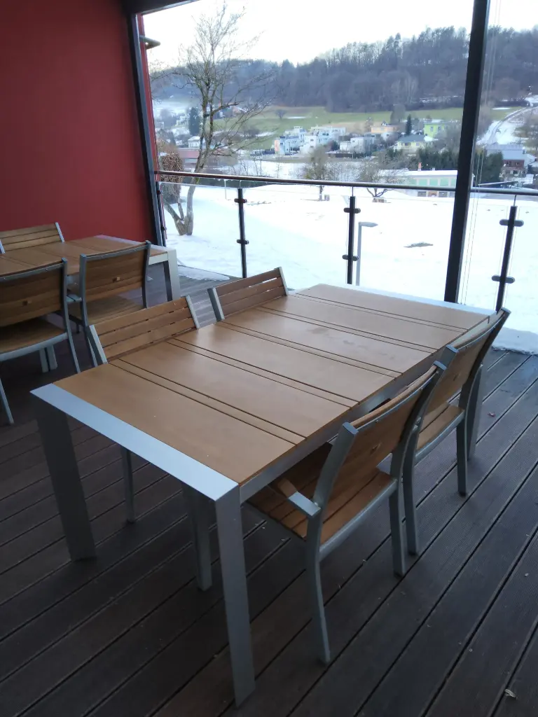 Tisch, Terassenmöbel Alu-Holz 