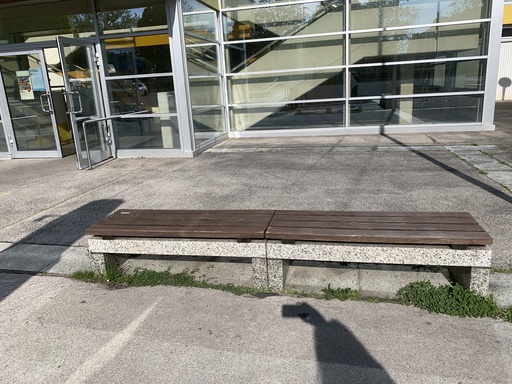 [HAHIE] Sitzbank Granit inkl. Holzsitzfläche