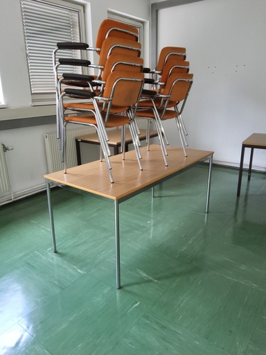 [U5WL1-0046] Schreibtisch mit verchromten Gestell