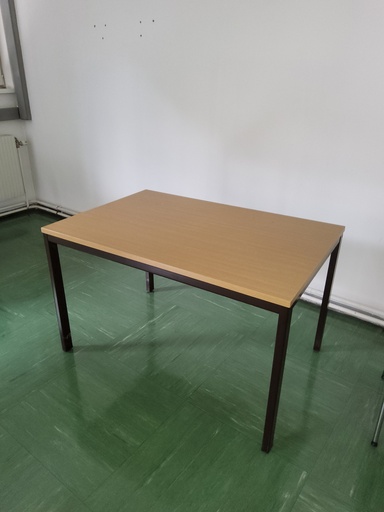 [U5WL1-0045] Schreibtisch Hali mit braunem Stahlgestell