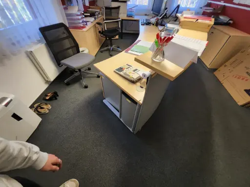 [OMAK] Schreibtisch Birkenoptik Anbauelement mit Empfang