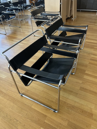 Stahlrohr Loungesessel, Wassily Chair Replica mit verschweißten Enden (s. Gutachten) 